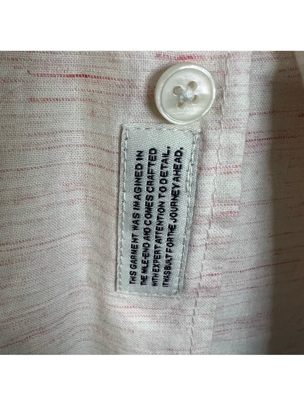 Frank and Oak marled cotton button down shirt pink white M - Picture 9 of 12